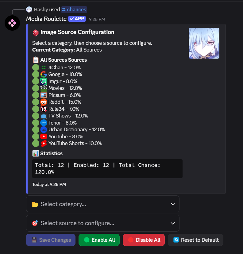 Chances Menu Interface