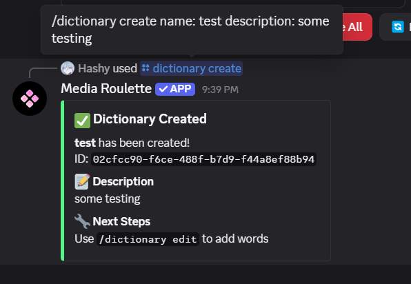 Create Dictionary